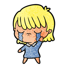 cartoon woman crying