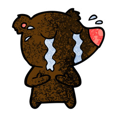 cartoon crying bear