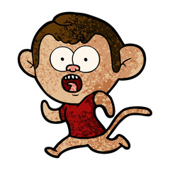 Obraz na płótnie Canvas cartoon running monkey