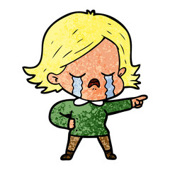 cartoon girl crying