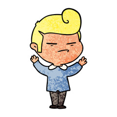 cartoon cool guy with fashion hair cut