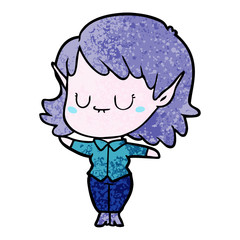 happy cartoon elf girl