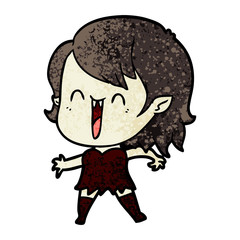 cute cartoon happy vampire girl