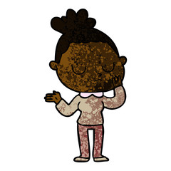 cartoon calm woman
