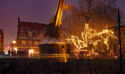 Der Lüneburger Kran zur Adventszeit