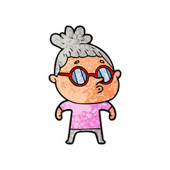 cartoon woman wearing glasses