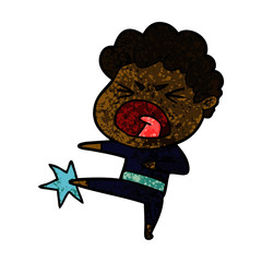 cartoon furious man