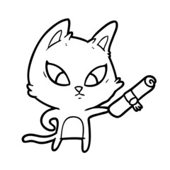 confused cartoon cat