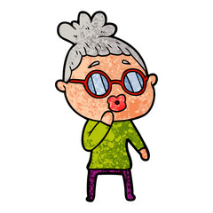 cartoon woman wearing spectacles