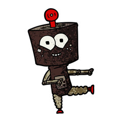 happy cartoon robot dancing