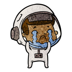 cartoon crying astronaut