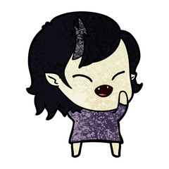 cartoon laughing vampire girl