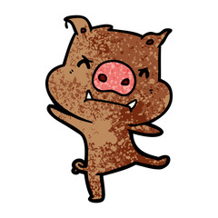 angry cartoon pig