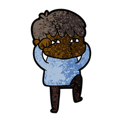cartoon curious man