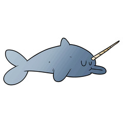 cartoon narwhal © lineartestpilot