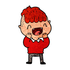 cartoon happy boy laughing