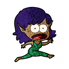 cartoon shocked elf girl