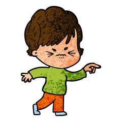 cartoon frustrated woman