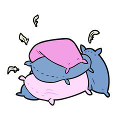 cartoon pile of pillows