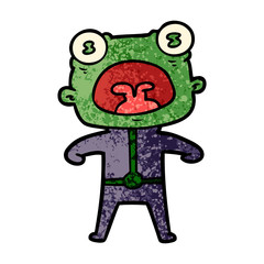 cartoon weird alien shouting