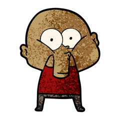 cartoon bald man staring