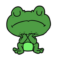 cartoon frog waiting patiently