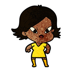 cartoon stressed woman