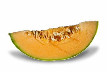Cut detail texture of melon, tropical fruit harvested in Guatemala, Cucumis melo.