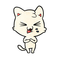 cartoon cat hissing