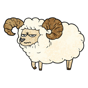 Cartoon Angry Ram