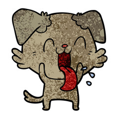 cartoon panting dog