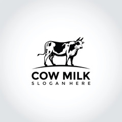 Cow Milk Logo Template Design. Vector Illustrator Eps. 10