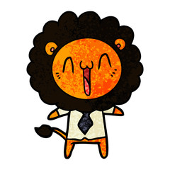 happy cartoon lion