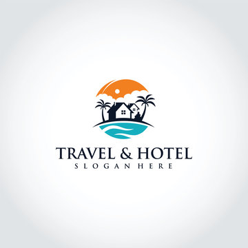 Travel and Hotel Logo Template Design. Vector Illustrator Eps. 10
