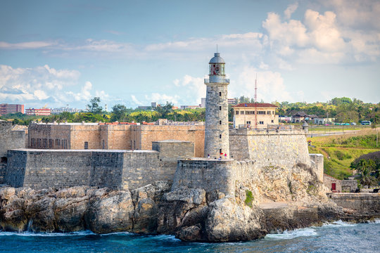 View Of The Spanish Castles Of La Cabana And El Morro Facing The City Of  Havana In Cuba Stock Photo, Picture and Royalty Free Image. Image 27298902.