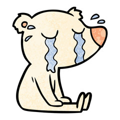 cartoon crying sitting polar bear