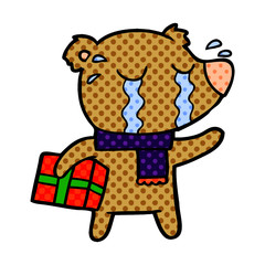 crying bear cartoon character