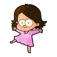 happy cartoon girl