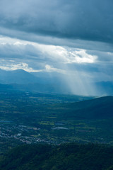 Obraz premium Panoramic view of Salama, from viewpoint on the road.