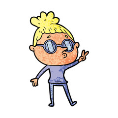 cartoon woman wearing glasses