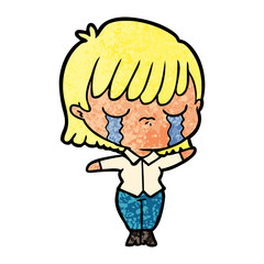 cartoon woman crying