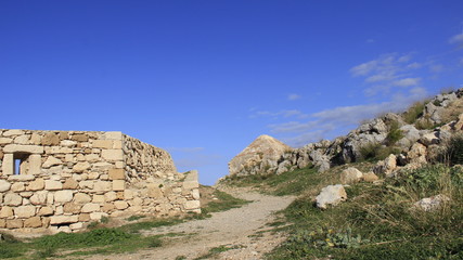 Historic Old Town Of Rethymno with old of small church.Greece