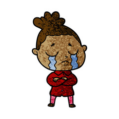 cartoon crying woman