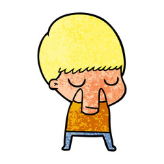 cartoon calm boy