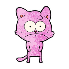 cartoon nervous cat
