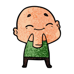 Obraz premium cartoon happy bald man
