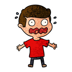 cartoon man totally stressed out