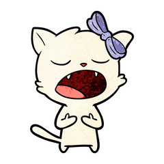 cartoon cat meowing
