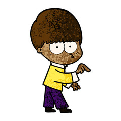nervous cartoon boy