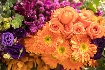 Mixed flower arrangement, Colorful mixed bouquet flowers